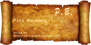 Piri Barbara névjegykártya